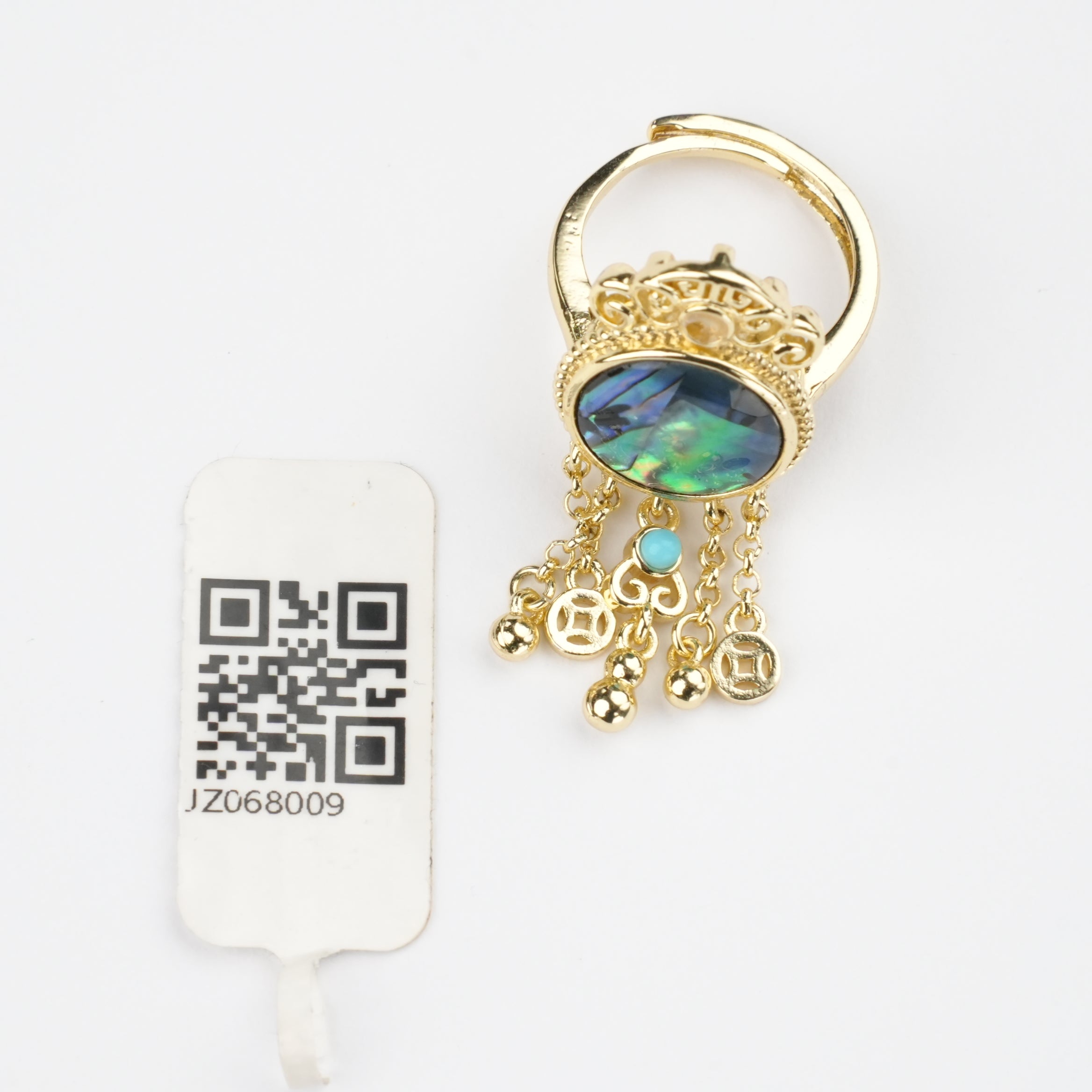 Elegant Vintage Abalone Tassel Coin Earrings