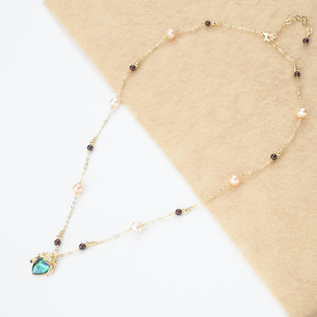 Abalone Shine Pearl Necklace