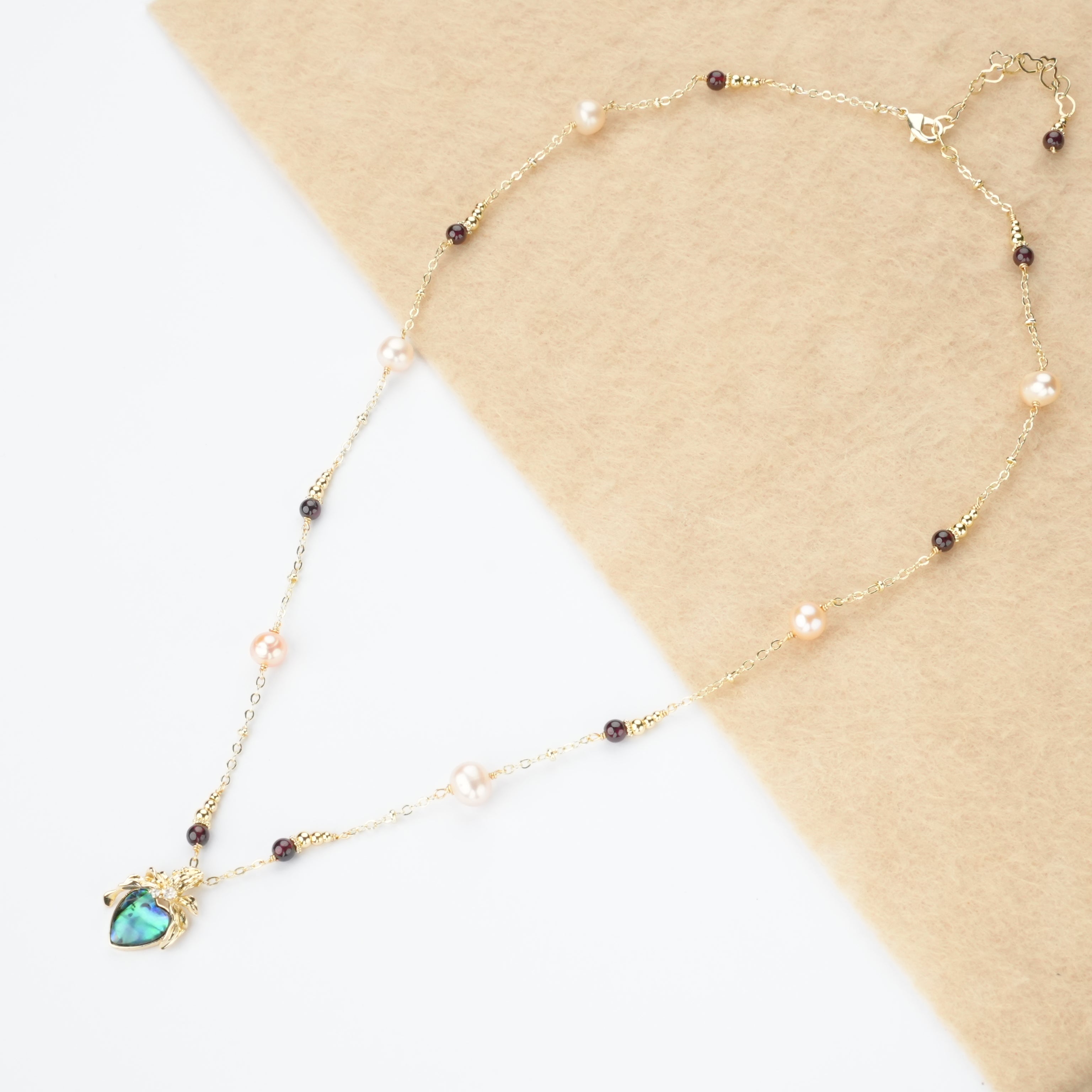 Abalone Shine Pearl Necklace