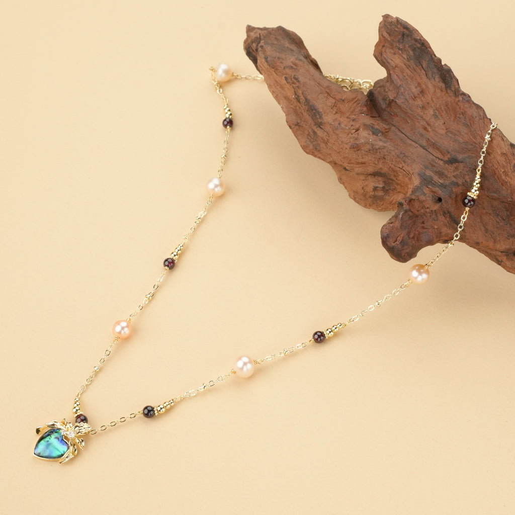 Abalone Shine Pearl Necklace
