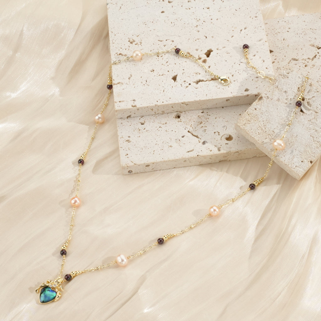 Abalone Shine Pearl Necklace