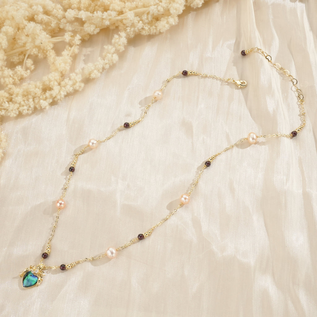 Abalone Shine Pearl Necklace