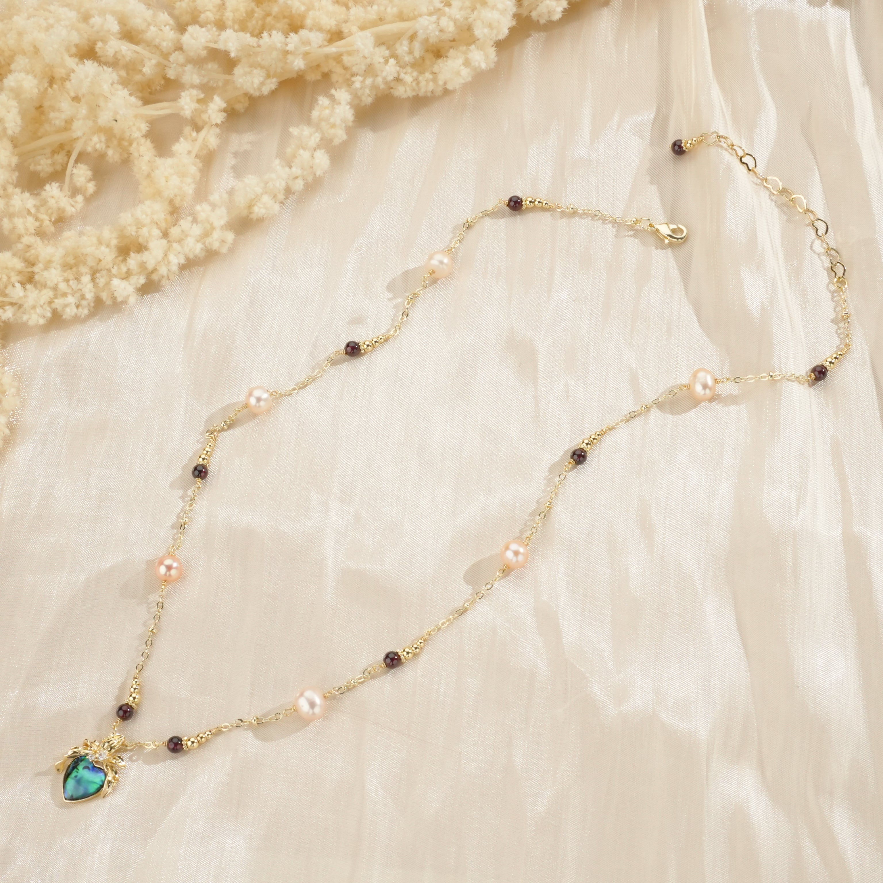 Abalone Shine Pearl Necklace